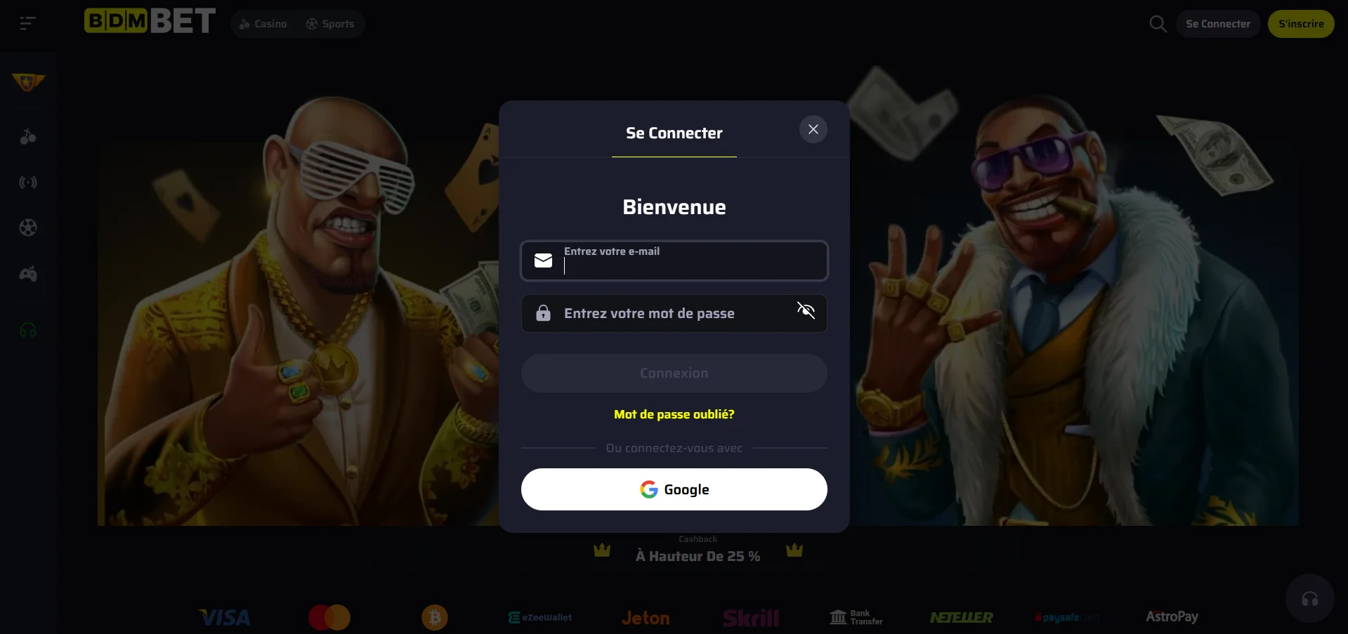 BDMbet Casino : connexion à l'application